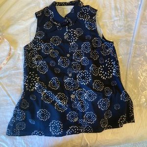Navy CAbi sleeveless blouse, sz S